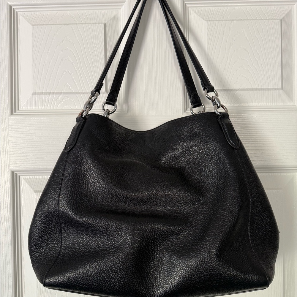 Coach Lexy Black Pebble Leather shoulder bag - Large - Picture 2 of 5